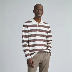 The Premium-Weight Rugby Shirt | Chocolate Brown / Canvas Tan