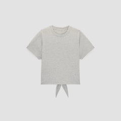 The Organic Cotton Tie Back Tee | Heather Grey