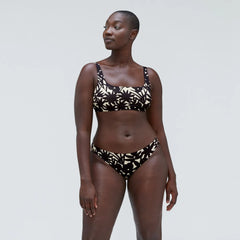 The Bikini Bottom | Black / Canvas Floral