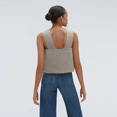 The Cross-Front Apron Top | Clay