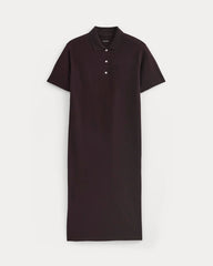 Pique Polo Short-Sleeve Dress | Dark Chocolate