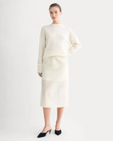Midi Skirt in Cotton-Silk Organza | Parchment