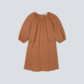The Seersucker Puff Sleeve Dress | Tawny Brown