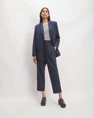 The Draper Tapered Pant in Buttersmooth | Navy / Bone