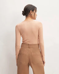 The Luxe Rib Long-Sleeve Crew | Blush Pink