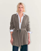 The Robe Cardigan in Alpaca | Taupe Melange