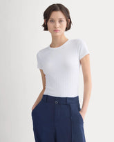 Cropped Crew in Pointelle | White