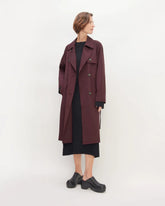 The Italian Wool Modern Trench | Burgundy