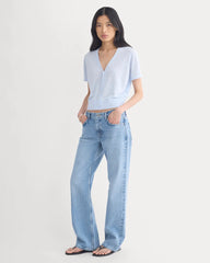 Lace Trim Cardigan in Fine Linen | Skywriting