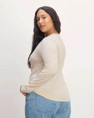 The Slim Long-Sleeve Crew in Essential Cotton | Heathered Oat