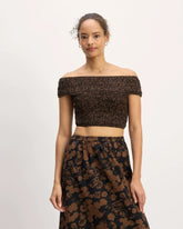 The Gauze Smock Top | Black / Cocoa Small Floral