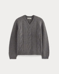Cloud Cable V-Neck Sweater | Blue Multi Twist