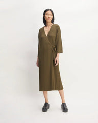 The Ribbed Wrap Midi Dress | Beech