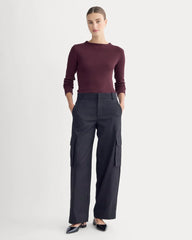 The Luxe Rib Funnel-Neck Tee | Heathered Port Royale