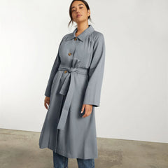 The Gathered Drape Trench | Smoke