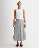The Midi Skirt in Ultrasoft Cotton | Optic White / Black