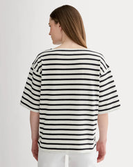 The Mariner Oversized Tee | Bone / Black