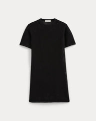 Mesh-Knit Short-Sleeve Dress | Black