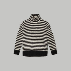 The Cloud Turtleneck | Black / Oatmeal