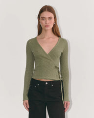 The Cozy Rib Wrap Top | Kalamata
