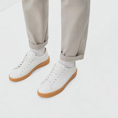 The ReLeather® Tennis Shoe | White / Gum Sole