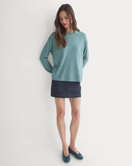 Oversized Polo in Ultrafine Merino | Gray Mist