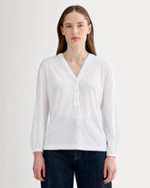 The Air V-Neck Henley | White