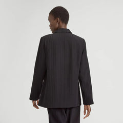 The Drapey City Stripe Blazer | Black