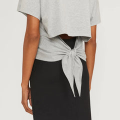 The Organic Cotton Tie Back Tee | Heather Grey
