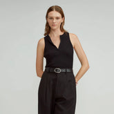 The Ribbed Cutaway Tank | Black
