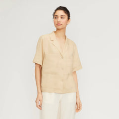 The Linen Workwear Shirt | Warm Khaki