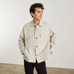 The Everyone Spring Shirt Jacket | Navy Stripe