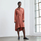 The City Stripe Draped Shirt Dress | Redwood