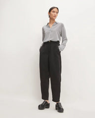 The Must-Have Shirt in Washable Silk | Black / White