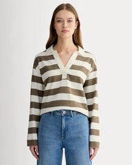 The Mariner Rugby Top | Deep Taupe / Bone