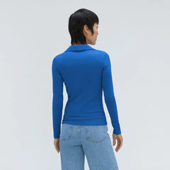 The Super-Soft Zip Polo | Lapis Blue