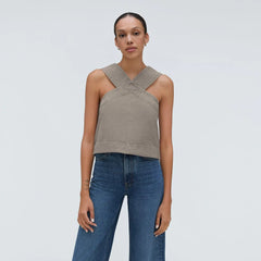 The Cross-Front Apron Top | Clay