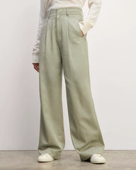 The Draper Pleated Pant in Buttersmooth | Seagrass | 32" Inseam