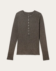 The Luxe Rib Henley | Heathered Fatigue