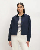 The Structured Cotton Cropped Shirt | Navy