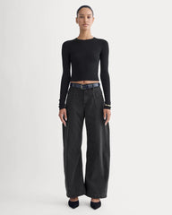 The Gardener Pull-On Jean | Washed Black
