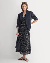Maxi Dress in Silk Georgette | Floral/Black