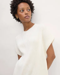 The Cotton Knit Caftan Top | Bone