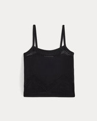 Lace-Knit Cami | Black