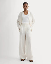 The Linen Way-High® Drape Pant | Natural Chambray