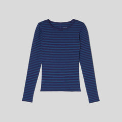 The Pima Micro-Rib Long-Sleeve Crew | Ocean Cavern / Horizon Blue