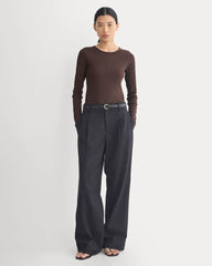 The Luxe Rib Long-Sleeve Crew | Coffee Bean