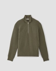 The Felted Merino Half-Zip Sweater | Kalamata