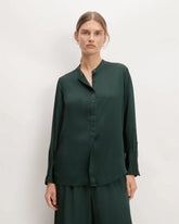 The Hammered Satin Popover Shirt | Scarab