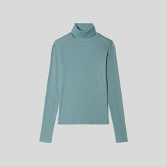 The Luxe Micro-Rib Turtleneck | Blue Shadow